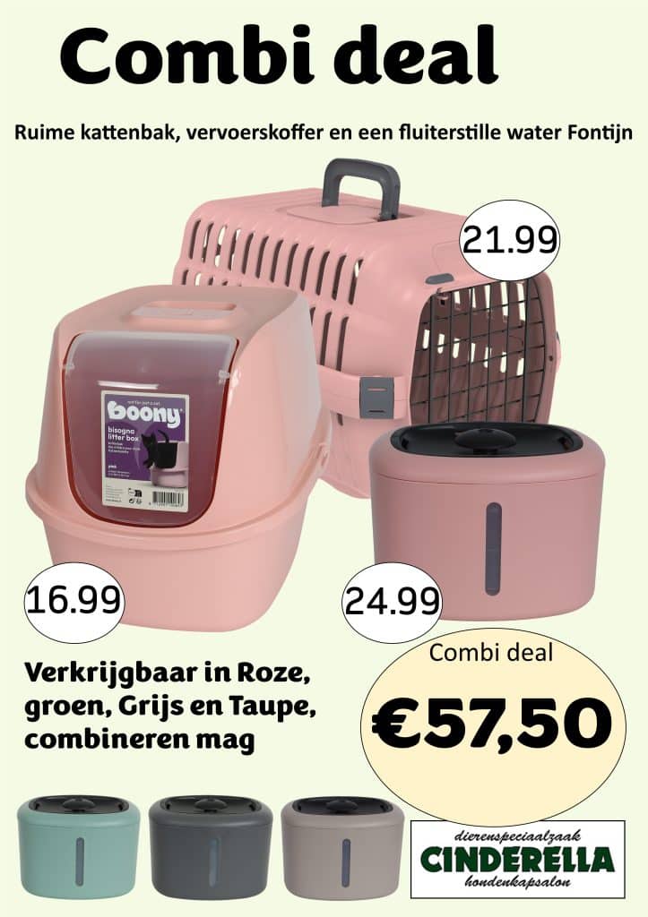 Boon combi kattenbak, vervoersbox en drinkfontein